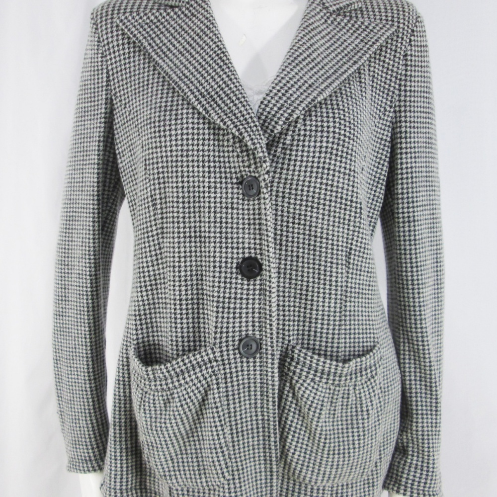 Armani Collezioni sz 14 Houndstooth LS Knit Jacket